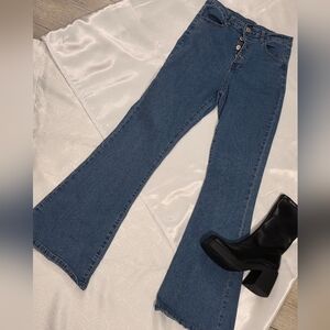 Stylish Blue Flared Women Jeans